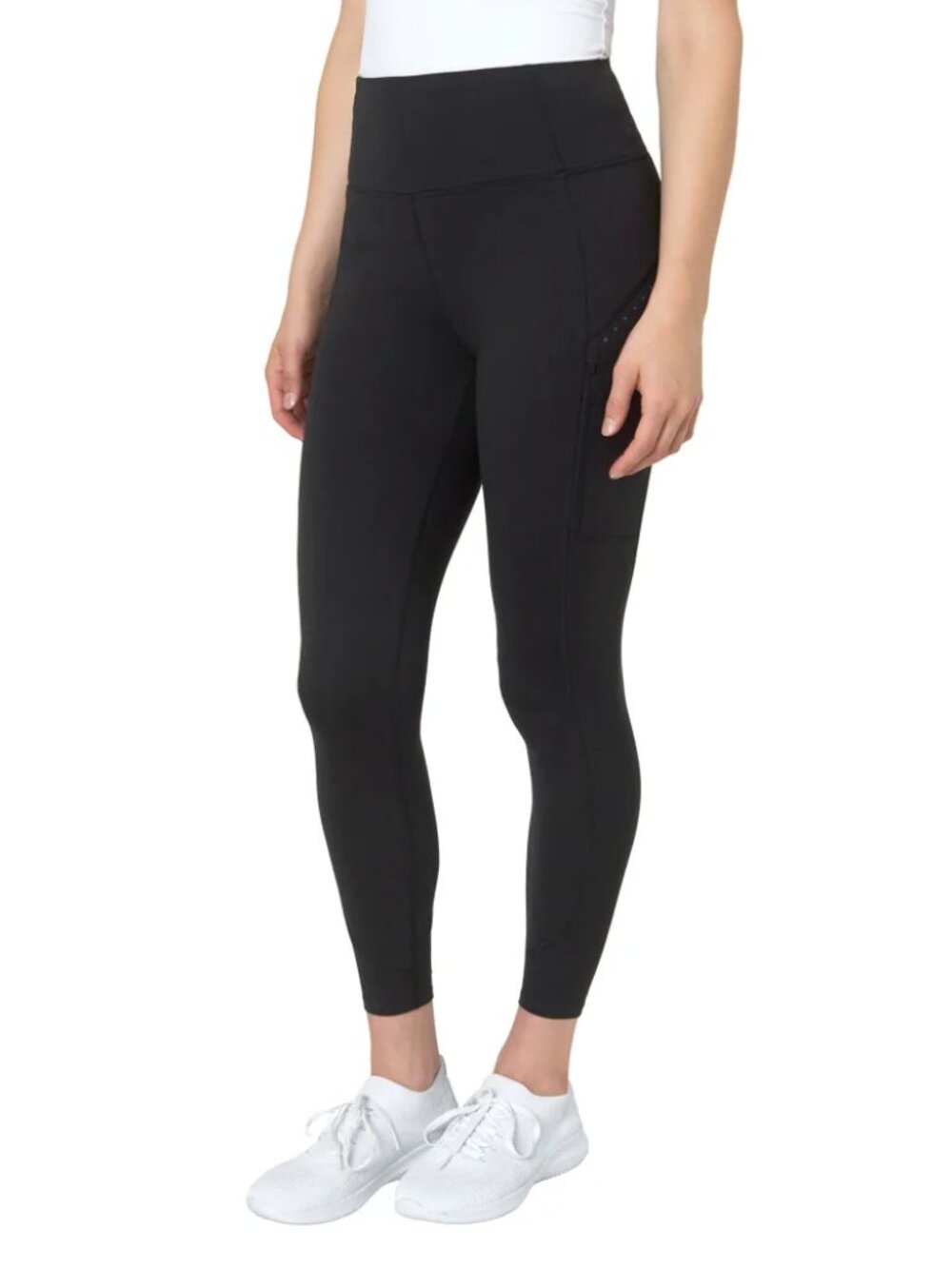 Mondetta Cropped Leggings Black L Women's High Rise Pocket Activewear NWT